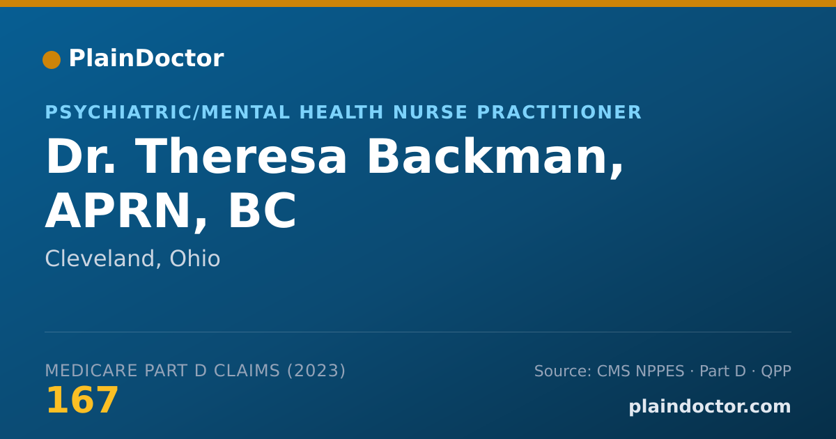 Shareable card for Theresa Backman, APRN, BC - Psychiatric/Mental Health Nurse Practitioner, Cleveland, OH