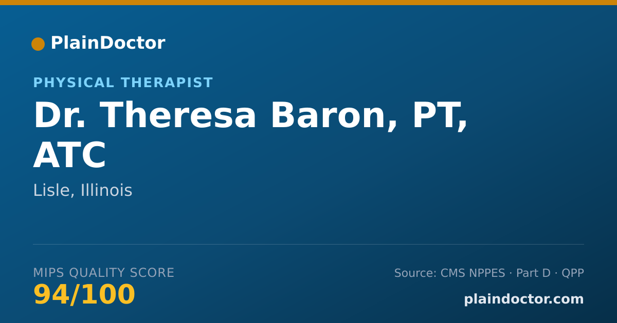 Shareable card for Theresa Baron, PT, ATC - Physical Therapist, Lisle, IL
