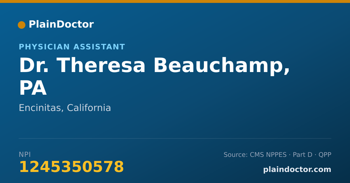 Shareable card for Theresa Beauchamp, PA - Physician Assistant, Encinitas, CA