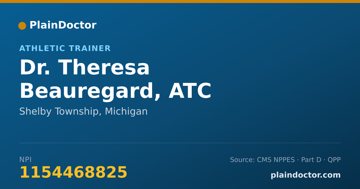 Shareable card for Theresa Beauregard, ATC - Athletic Trainer, Shelby Township, MI