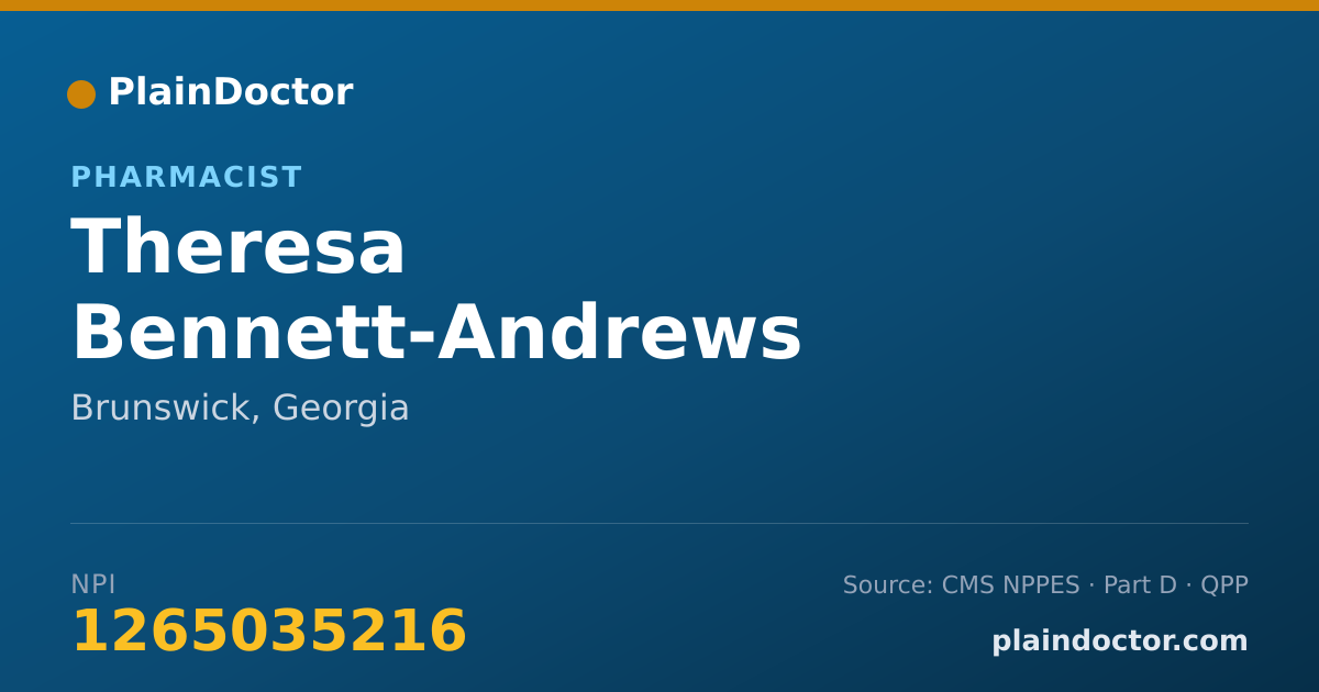 Shareable card for Theresa Bennett-Andrews - Pharmacist, Brunswick, GA
