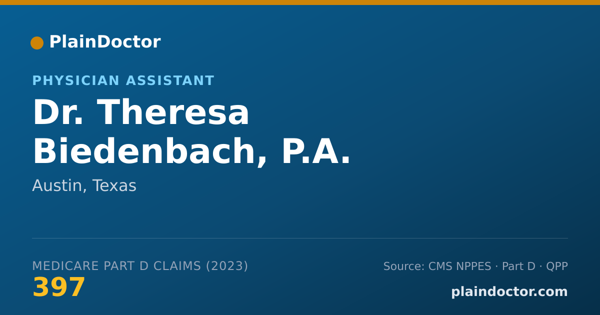 Shareable card for Theresa Biedenbach, P.A. - Physician Assistant, Austin, TX