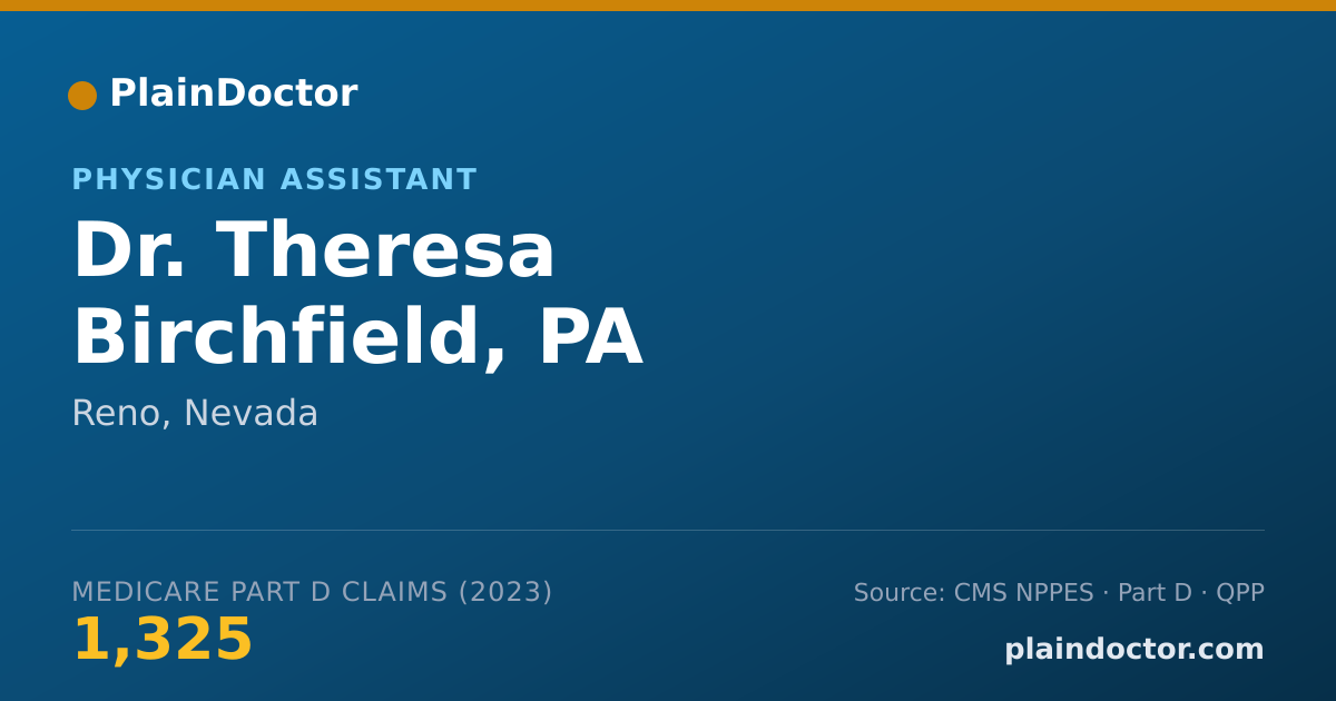 Shareable card for Theresa Birchfield, PA - Physician Assistant, Reno, NV