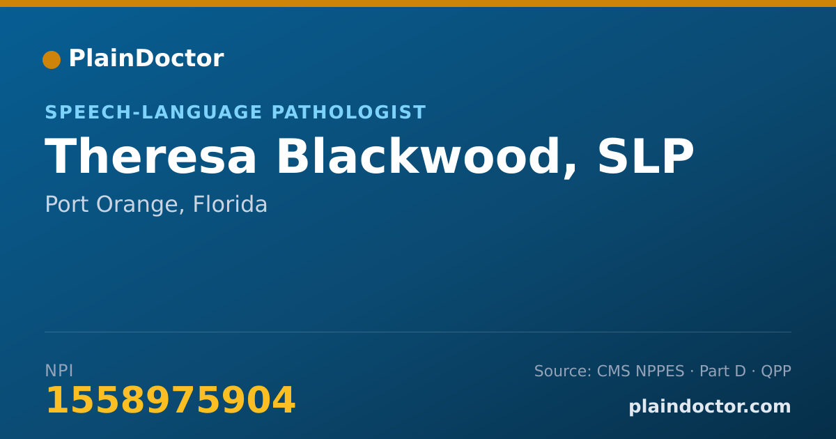 Shareable card for Theresa Blackwood, SLP - Speech-Language Pathologist, Port Orange, FL
