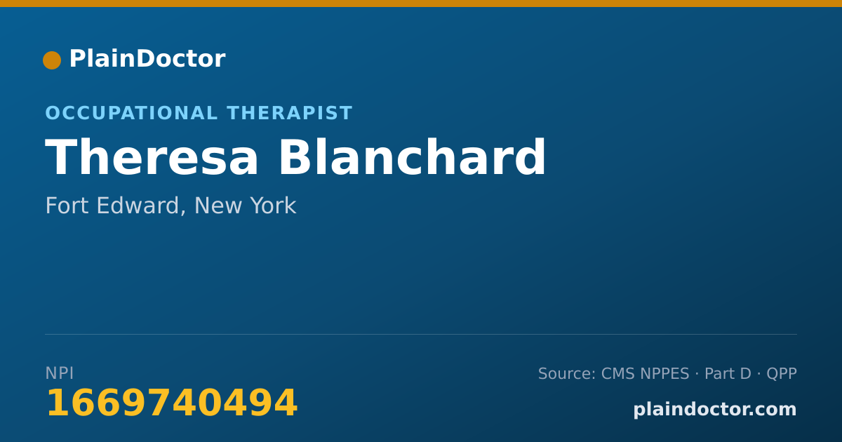 Shareable card for Theresa Blanchard - Occupational Therapist, Fort Edward, NY