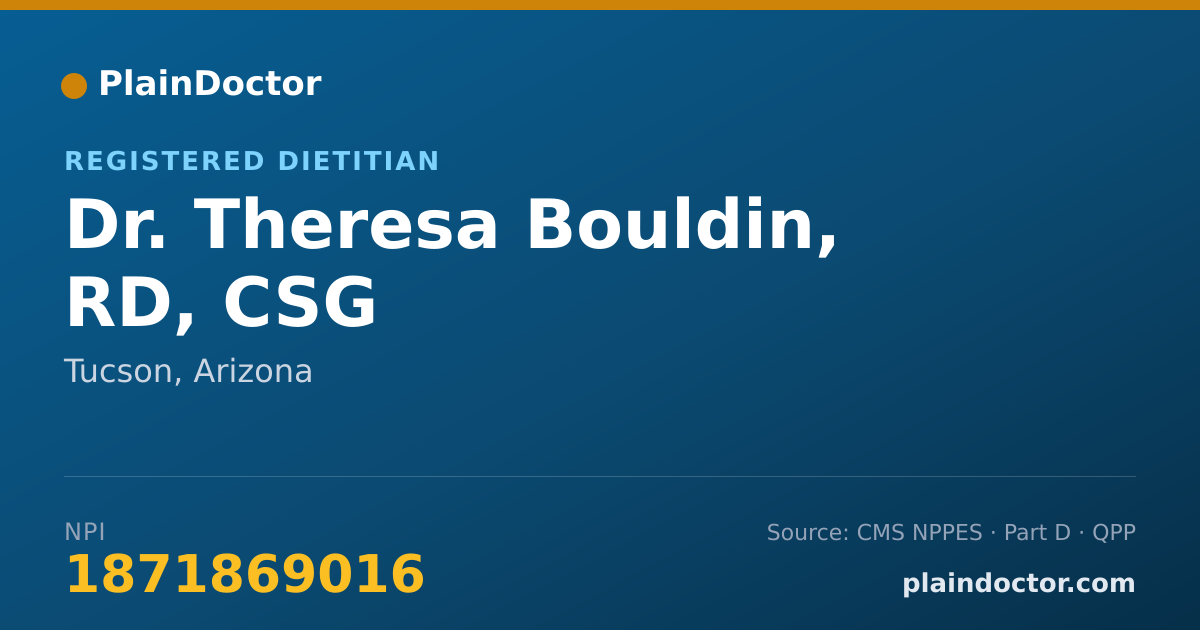 Shareable card for Theresa Bouldin, RD, CSG - Registered Dietitian, Tucson, AZ
