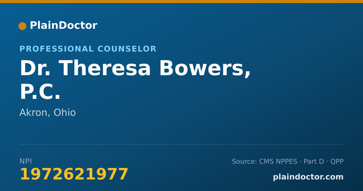 Shareable card for Theresa Bowers, P.C. - Professional Counselor, Akron, OH