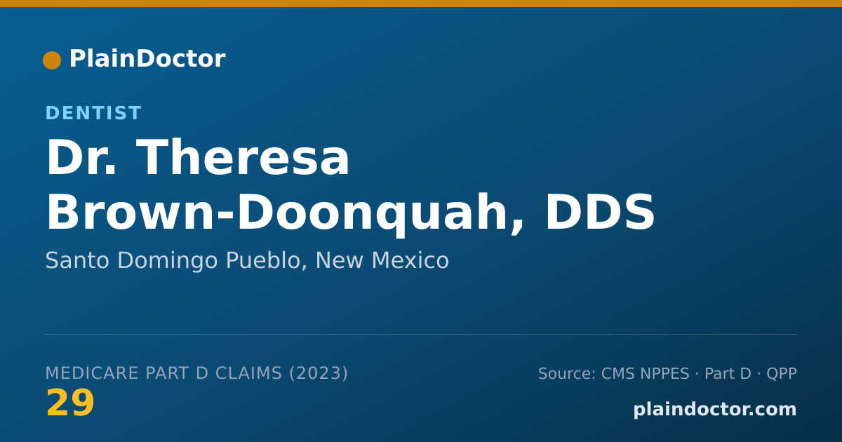 Shareable card for Theresa Brown-Doonquah, DDS - Dentist, Santo Domingo Pueblo, NM