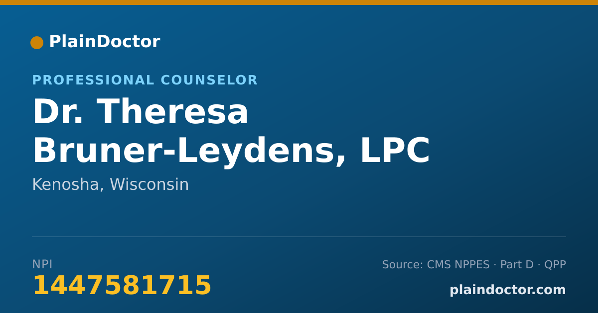 Shareable card for Theresa Bruner-Leydens, LPC - Professional Counselor, Kenosha, WI