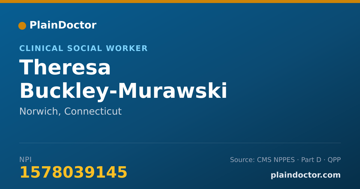 Shareable card for Theresa Buckley-Murawski - Clinical Social Worker, Norwich, CT