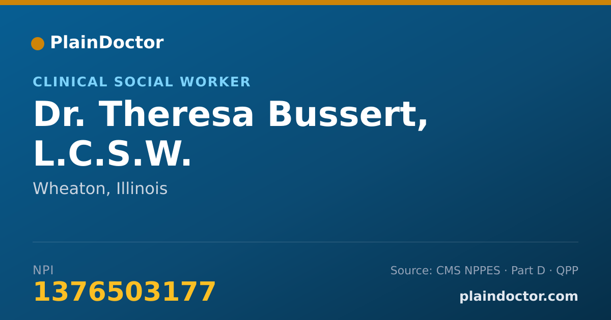 Shareable card for Theresa Bussert, L.C.S.W. - Clinical Social Worker, Wheaton, IL