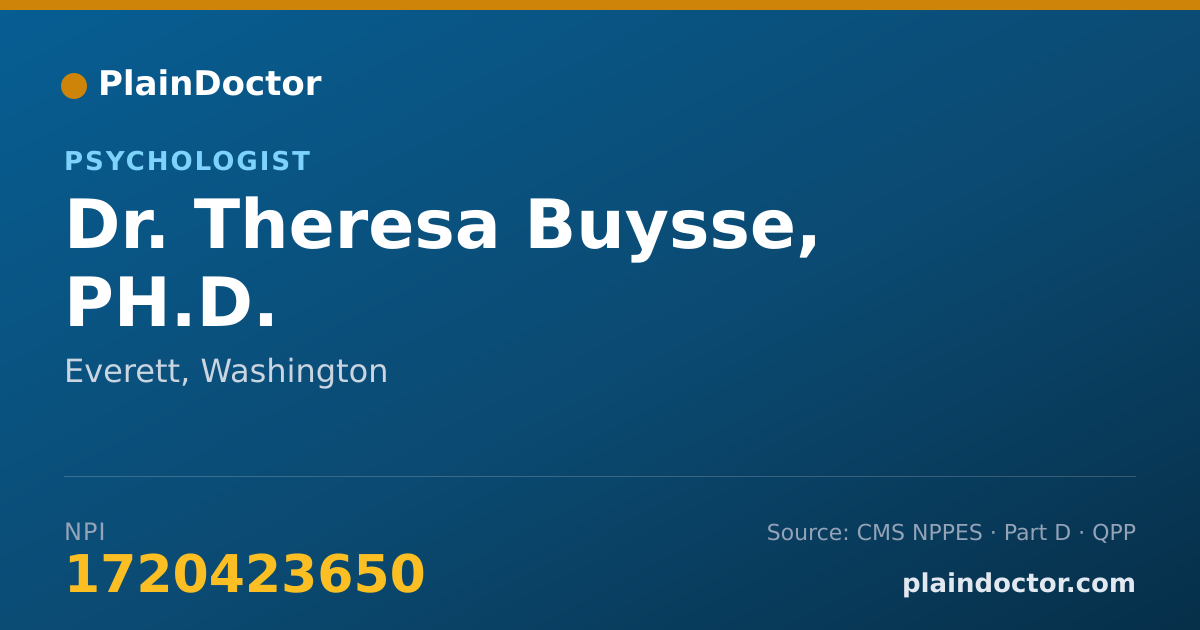 Shareable card for Theresa Buysse, PH.D. - Psychologist, Everett, WA