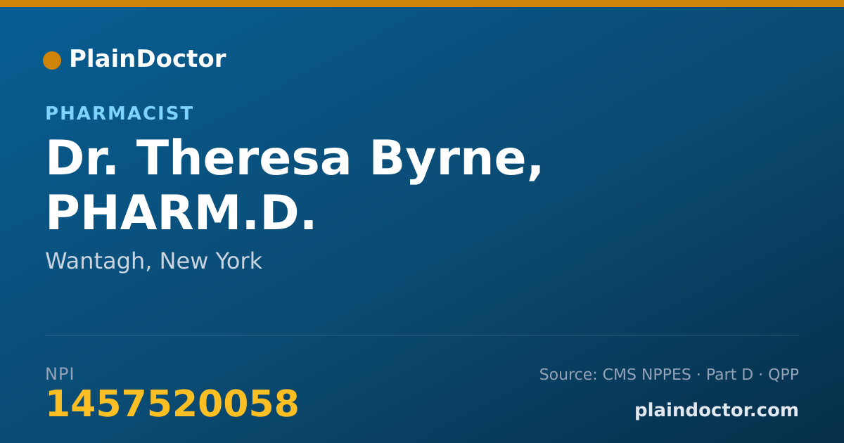 Shareable card for Theresa Byrne, PHARM.D. - Pharmacist, Wantagh, NY