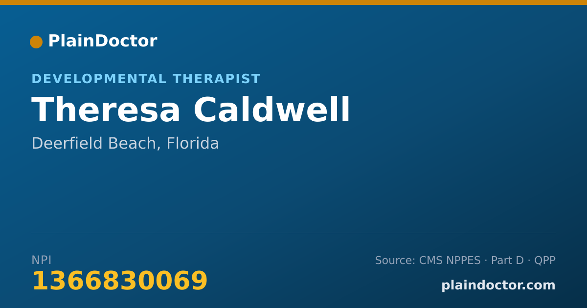 Shareable card for Theresa Caldwell - Developmental Therapist, Deerfield Beach, FL