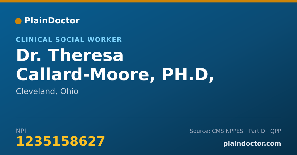 Shareable card for Theresa Callard-Moore, PH.D, MSW, ACSW - Clinical Social Worker, Cleveland, OH