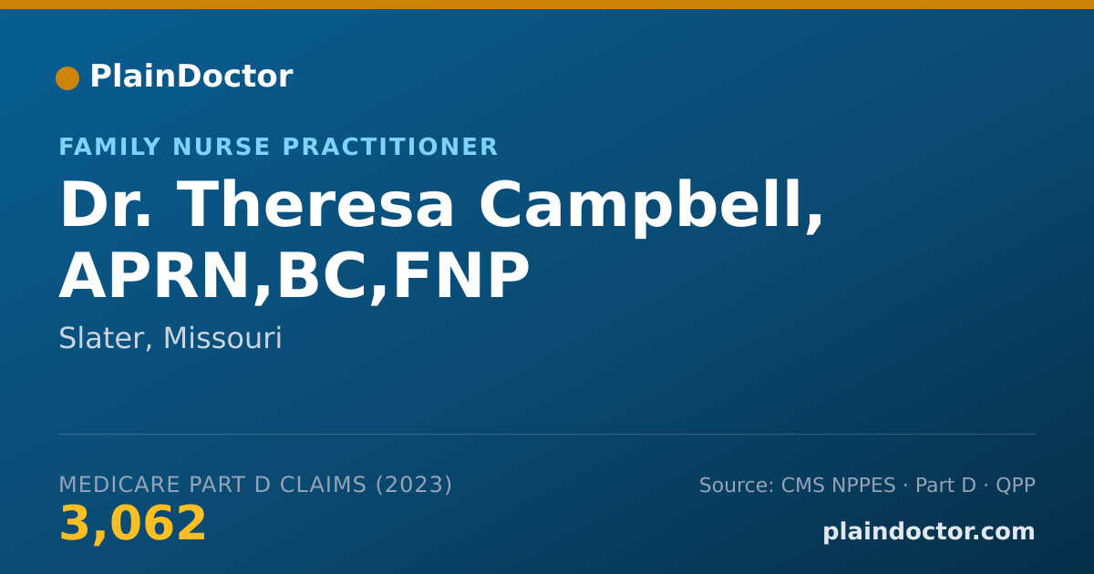 Shareable card for Theresa Campbell, APRN,BC,FNP - Family Nurse Practitioner, Slater, MO