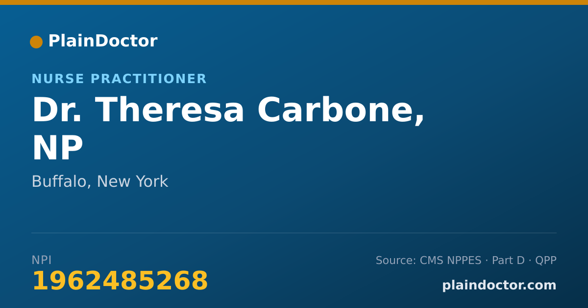 Shareable card for Theresa Carbone, NP - Nurse Practitioner, Buffalo, NY