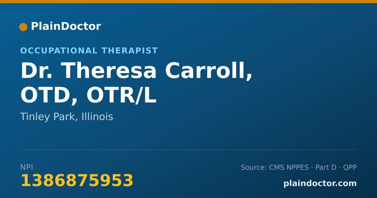 Shareable card for Theresa Carroll, OTD, OTR/L - Occupational Therapist, Tinley Park, IL