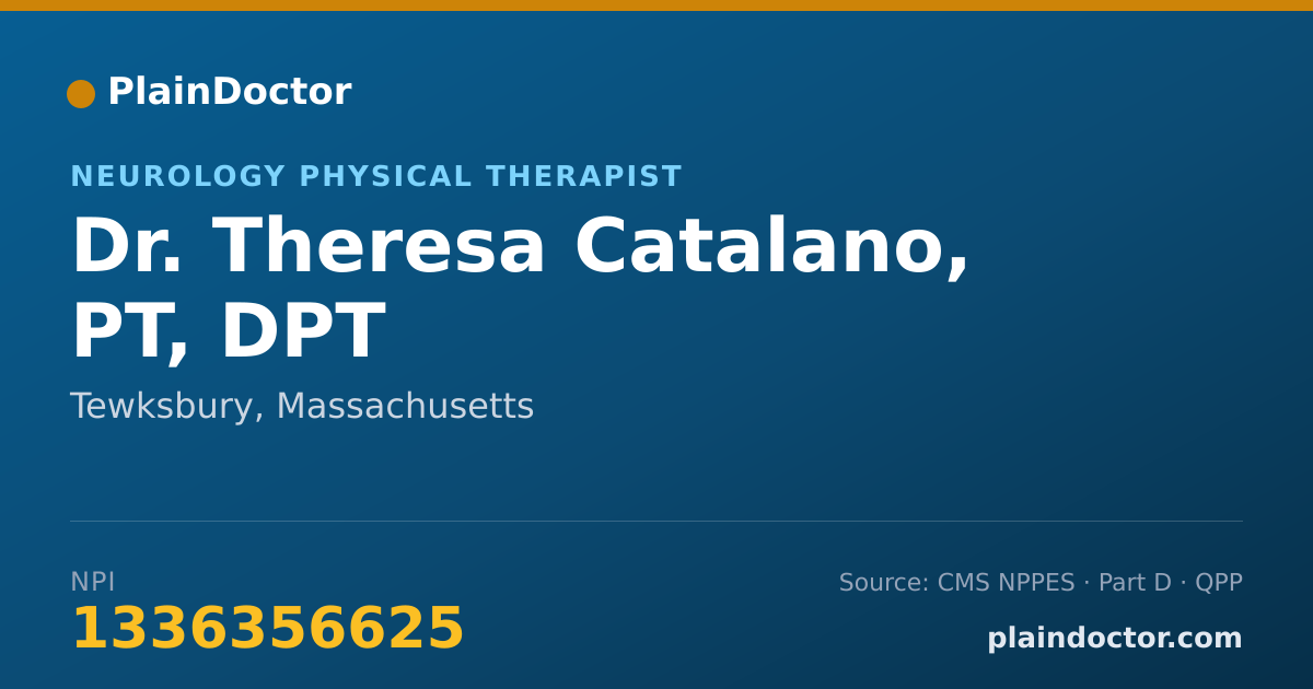Shareable card for Theresa Catalano, PT, DPT - Neurology Physical Therapist, Tewksbury, MA