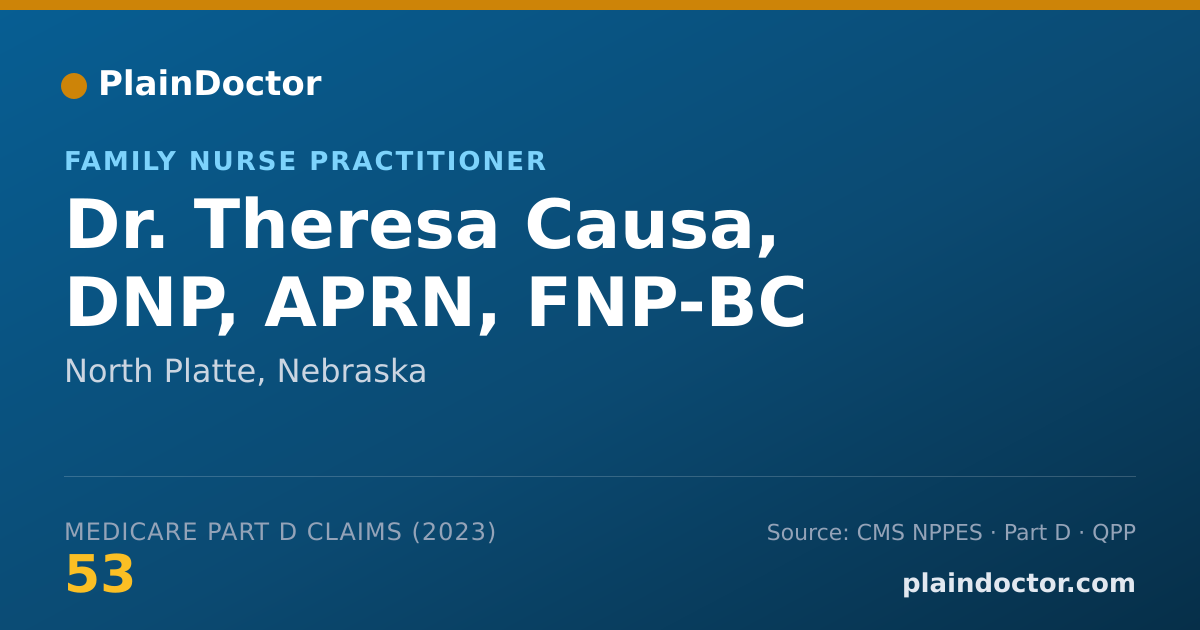 Shareable card for Theresa Causa, DNP, APRN, FNP-BC - Family Nurse Practitioner, North Platte, NE