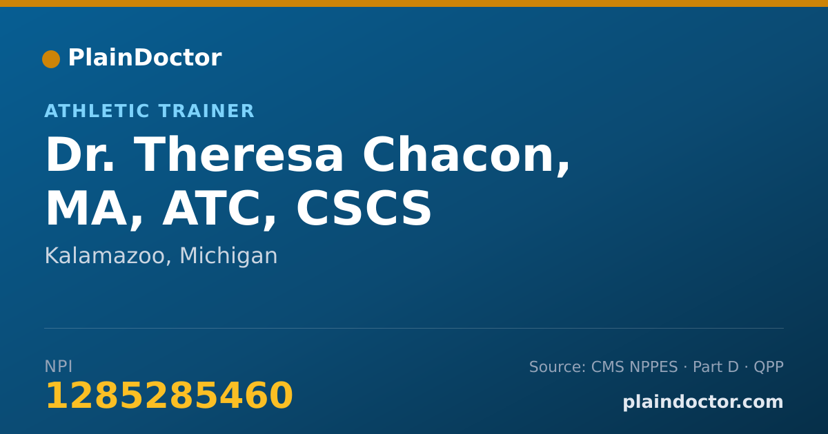 Shareable card for Theresa Chacon, MA, ATC, CSCS - Athletic Trainer, Kalamazoo, MI
