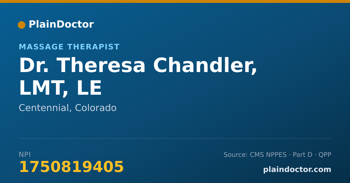 Shareable card for Theresa Chandler, LMT, LE - Massage Therapist, Centennial, CO
