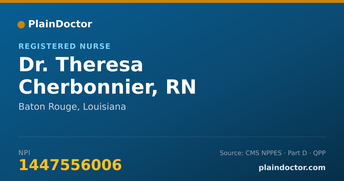 Shareable card for Theresa Cherbonnier, RN - Registered Nurse, Baton Rouge, LA