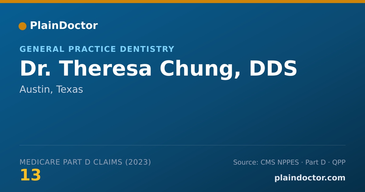 Shareable card for Theresa Chung, DDS - General Practice Dentistry, Austin, TX