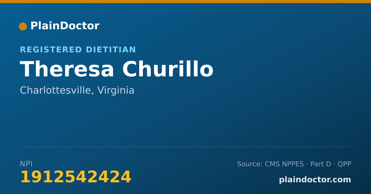 Shareable card for Theresa Churillo - Registered Dietitian, Charlottesville, VA