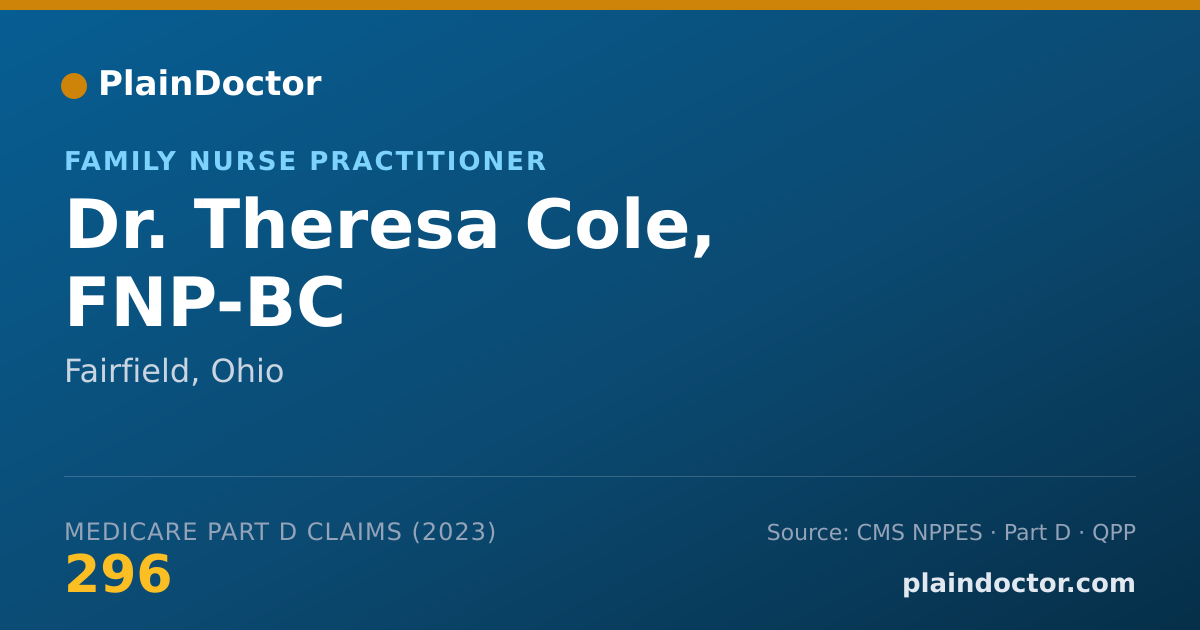 Shareable card for Theresa Cole, FNP-BC - Family Nurse Practitioner, Fairfield, OH