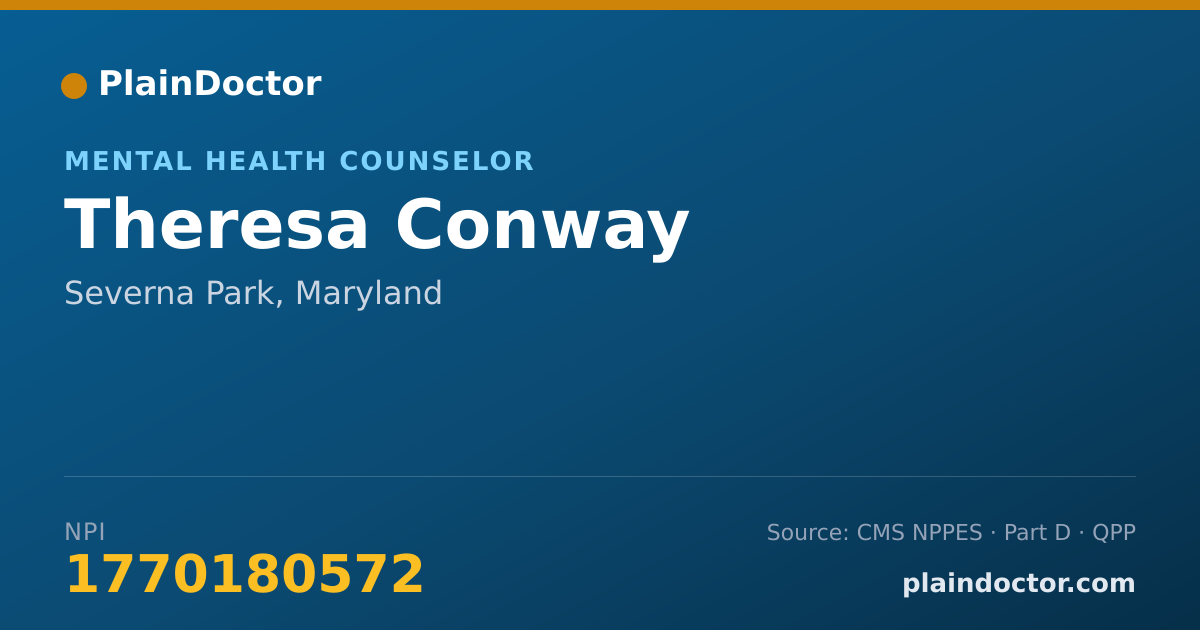 Shareable card for Theresa Conway - Mental Health Counselor, Severna Park, MD