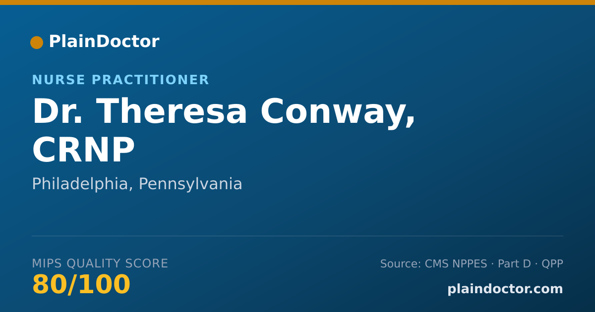 Shareable card for Theresa Conway, CRNP - Nurse Practitioner, Philadelphia, PA
