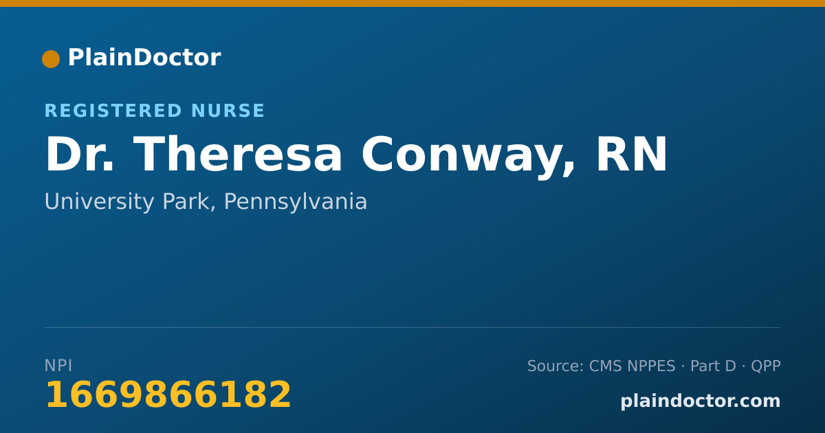 Shareable card for Theresa Conway, RN - Registered Nurse, University Park, PA