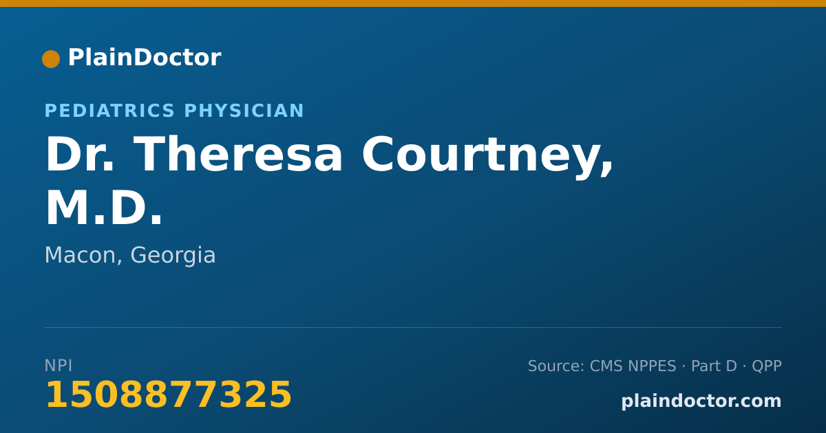 Shareable card for Theresa Courtney, M.D. - Pediatrics Physician, Macon, GA