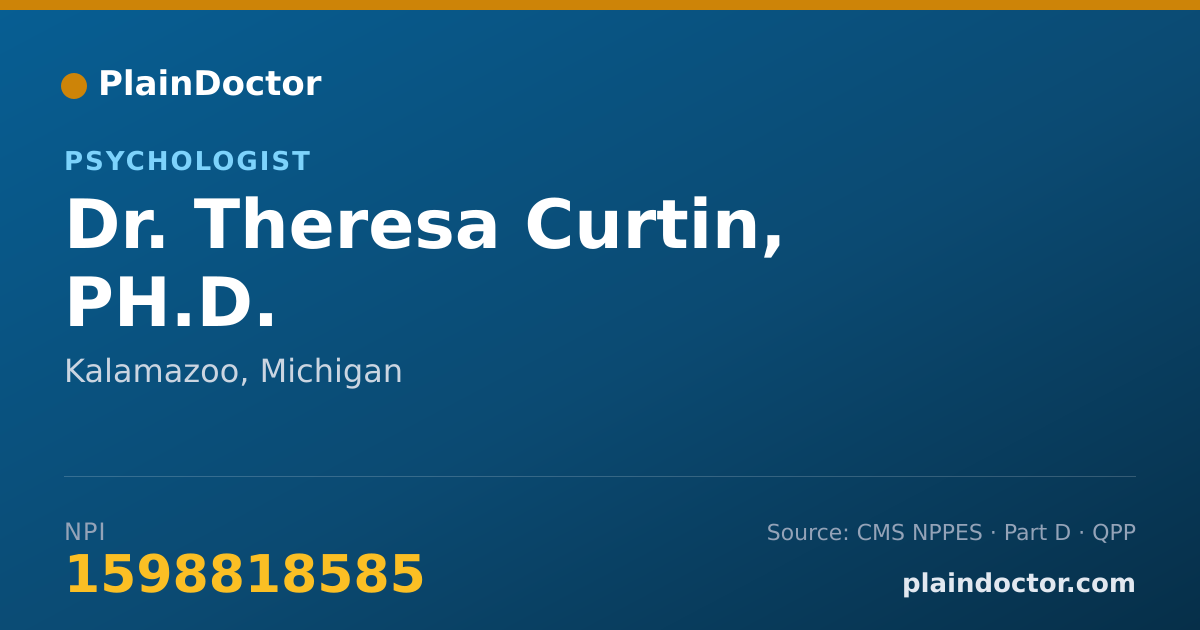 Shareable card for Theresa Curtin, PH.D. - Psychologist, Kalamazoo, MI