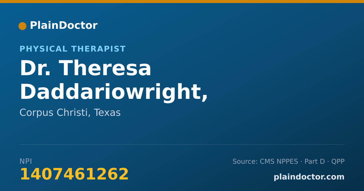 Shareable card for Theresa Daddariowright, MSPT/RMT - Physical Therapist, Corpus Christi, TX