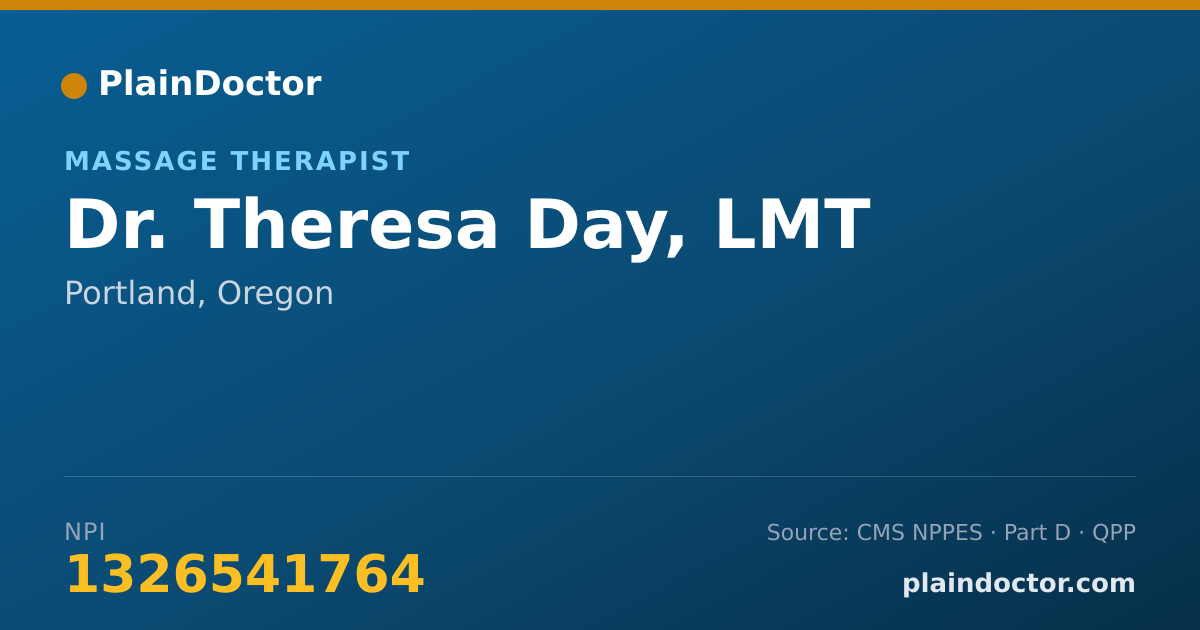 Shareable card for Theresa Day, LMT - Massage Therapist, Portland, OR