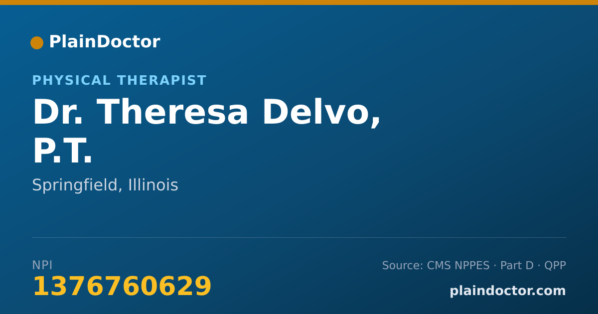 Shareable card for Theresa Delvo, P.T. - Physical Therapist, Springfield, IL