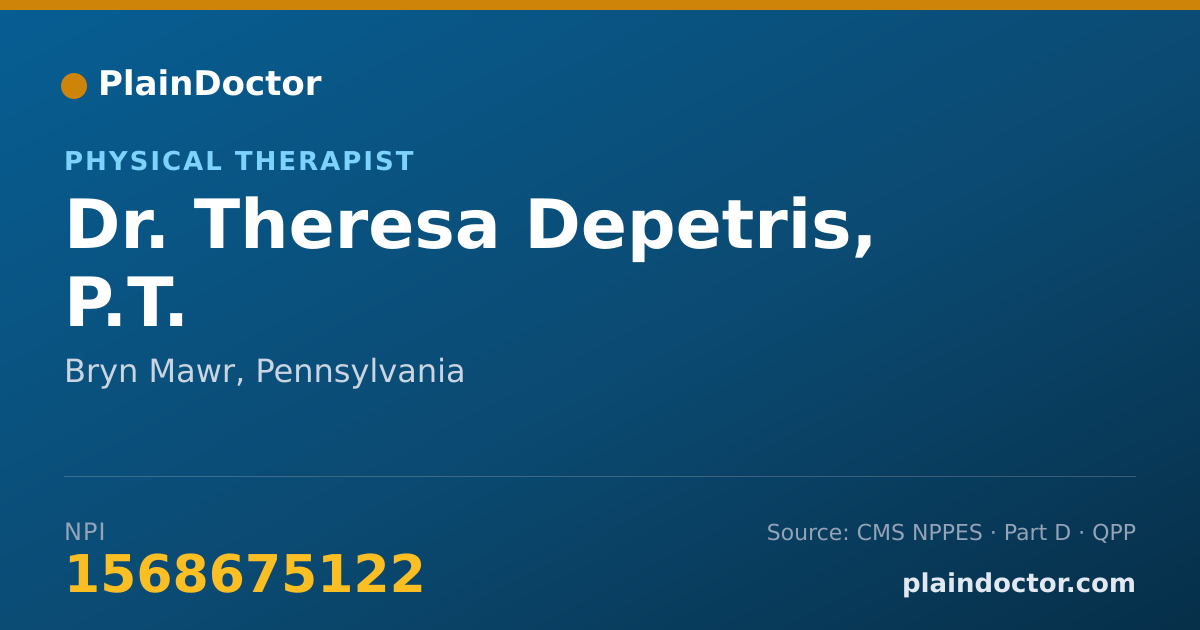 Shareable card for Theresa Depetris, P.T. - Physical Therapist, Bryn Mawr, PA