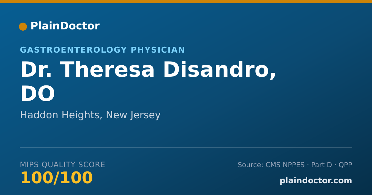 Shareable card for Theresa Disandro, DO - Gastroenterology Physician, Haddon Heights, NJ