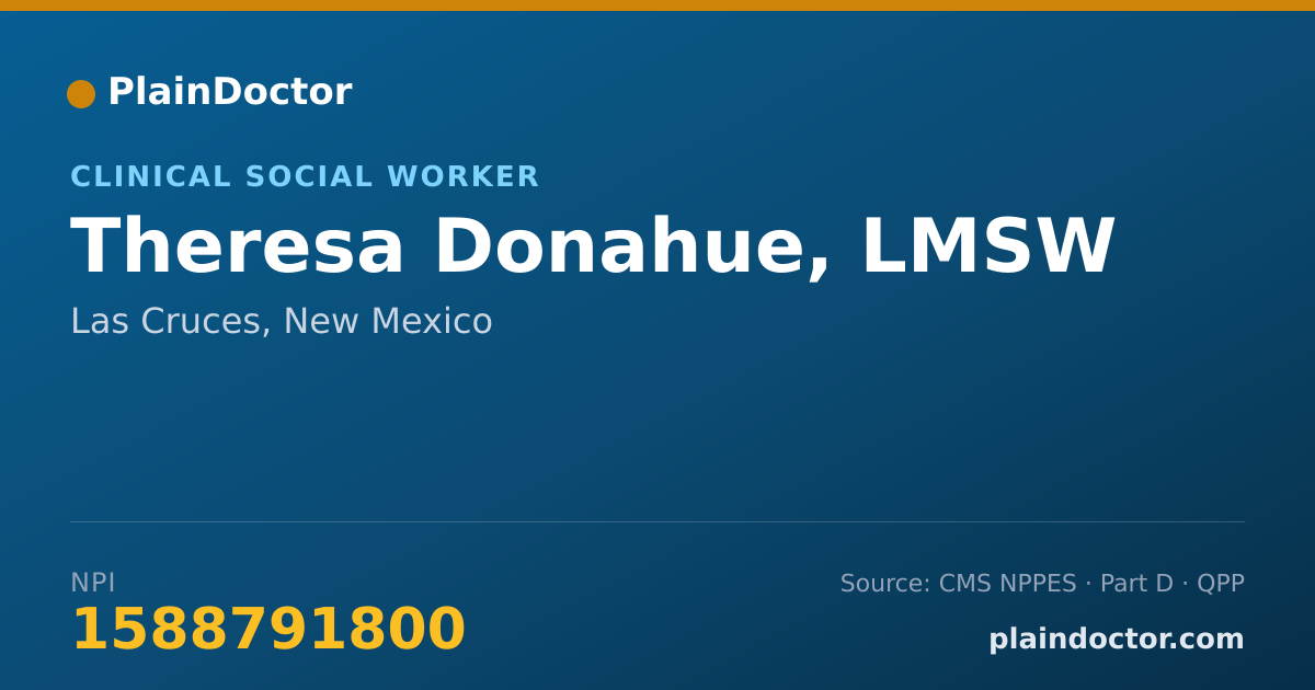 Shareable card for Theresa Donahue, LMSW - Clinical Social Worker, Las Cruces, NM