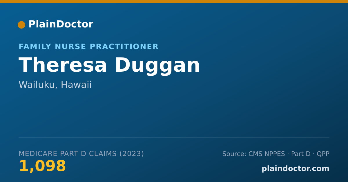 Shareable card for Theresa Duggan - Family Nurse Practitioner, Wailuku, HI
