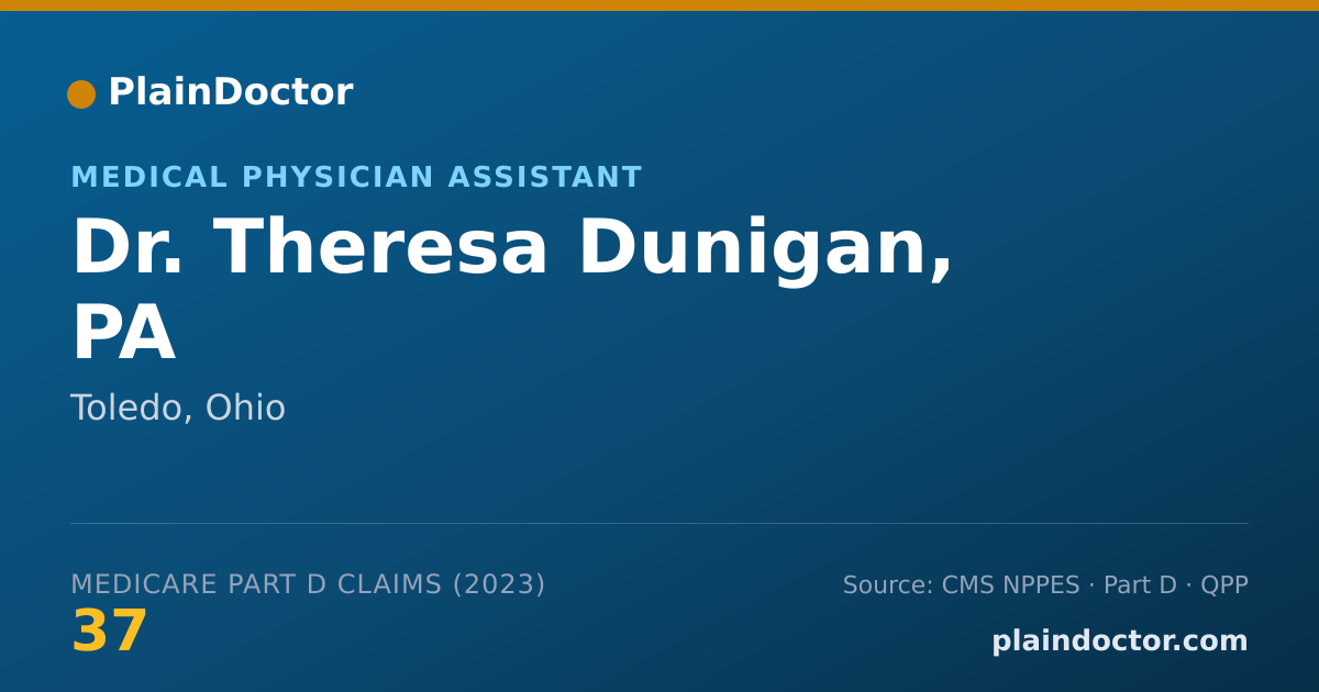 Shareable card for Theresa Dunigan, PA - Medical Physician Assistant, Toledo, OH