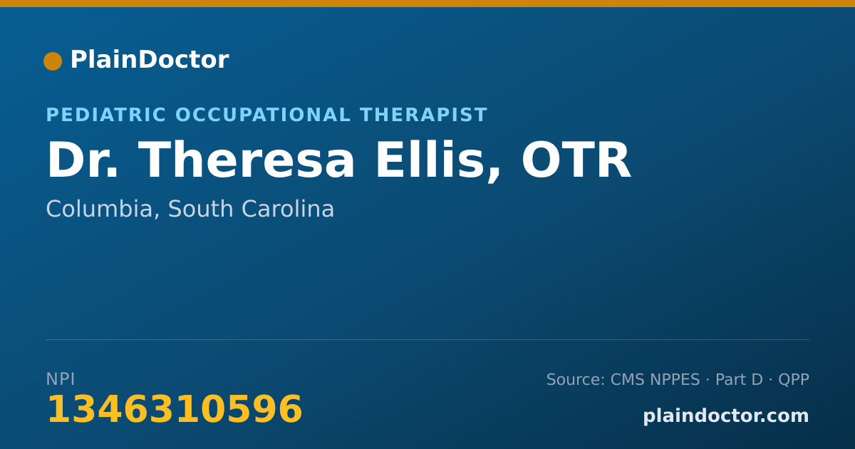 Shareable card for Theresa Ellis, OTR - Pediatric Occupational Therapist, Columbia, SC