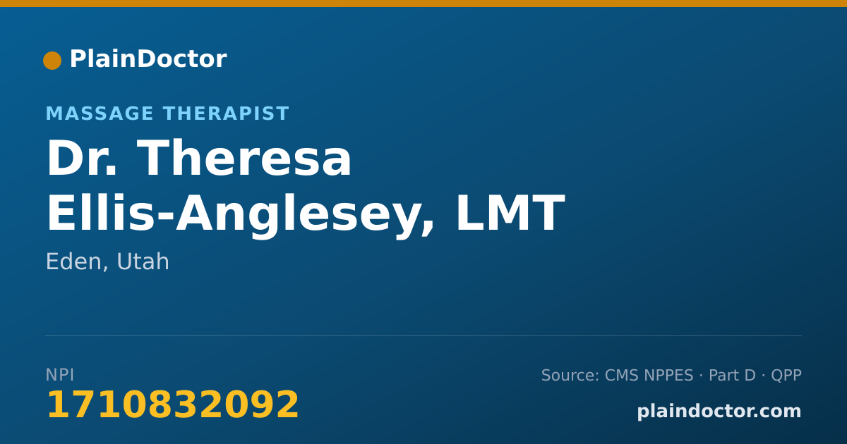 Shareable card for Theresa Ellis-Anglesey, LMT - Massage Therapist, Eden, UT