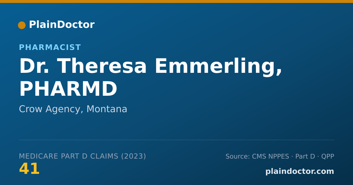 Shareable card for Theresa Emmerling, PHARMD - Pharmacist, Crow Agency, MT