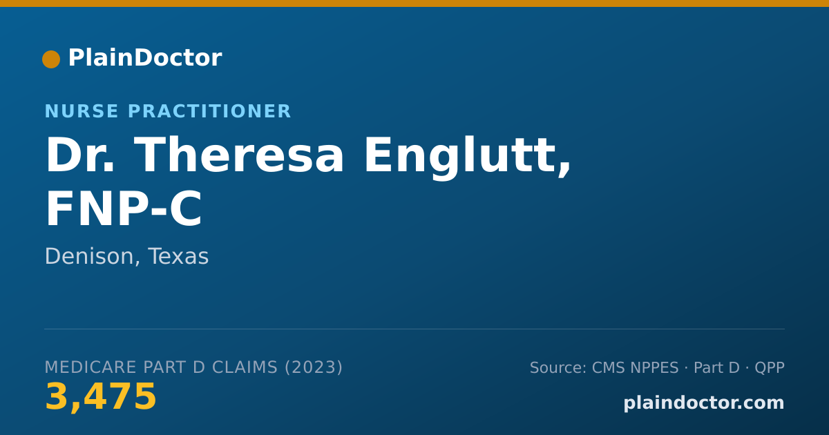 Shareable card for Theresa Englutt, FNP-C - Nurse Practitioner, Denison, TX