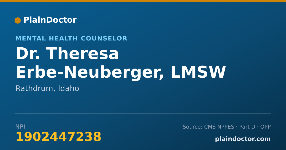 Shareable card for Theresa Erbe-Neuberger, LMSW - Mental Health Counselor, Rathdrum, ID