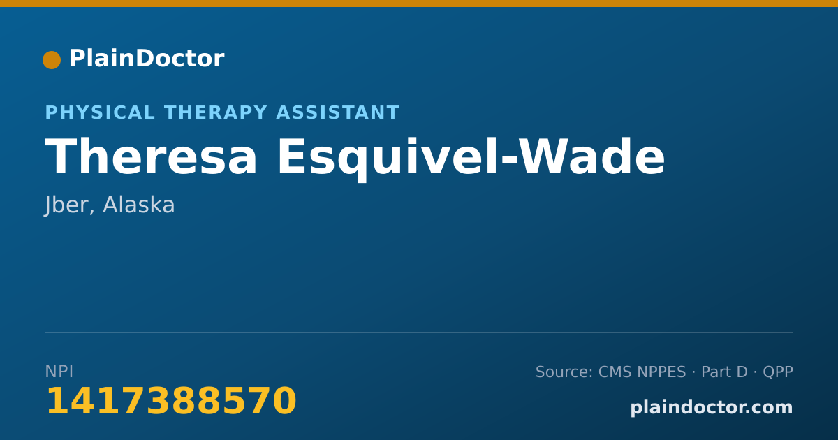 Shareable card for Theresa Esquivel-Wade - Physical Therapy Assistant, Jber, AK