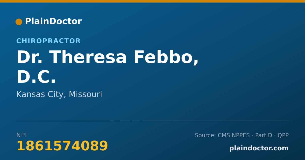 Shareable card for Theresa Febbo, D.C. - Chiropractor, Kansas City, MO